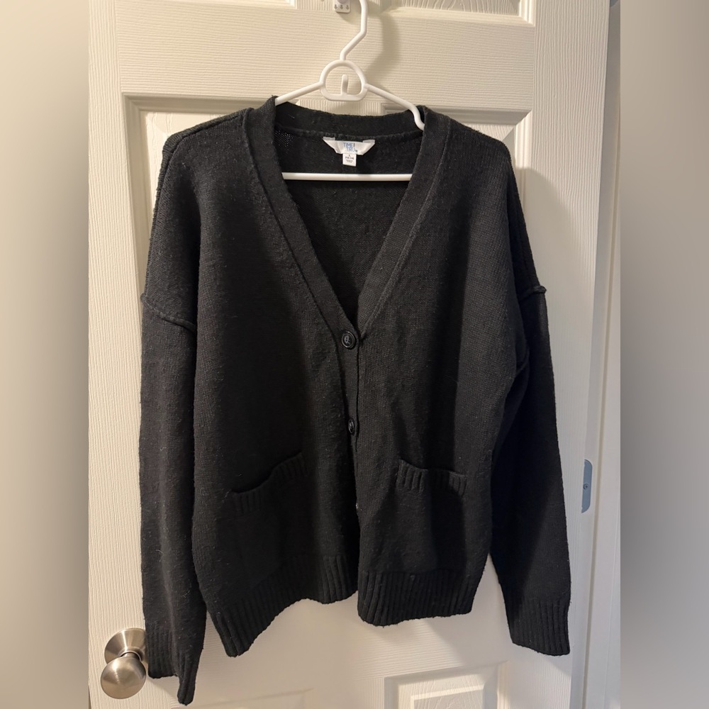 Time and Tru Classic Black Cardigan